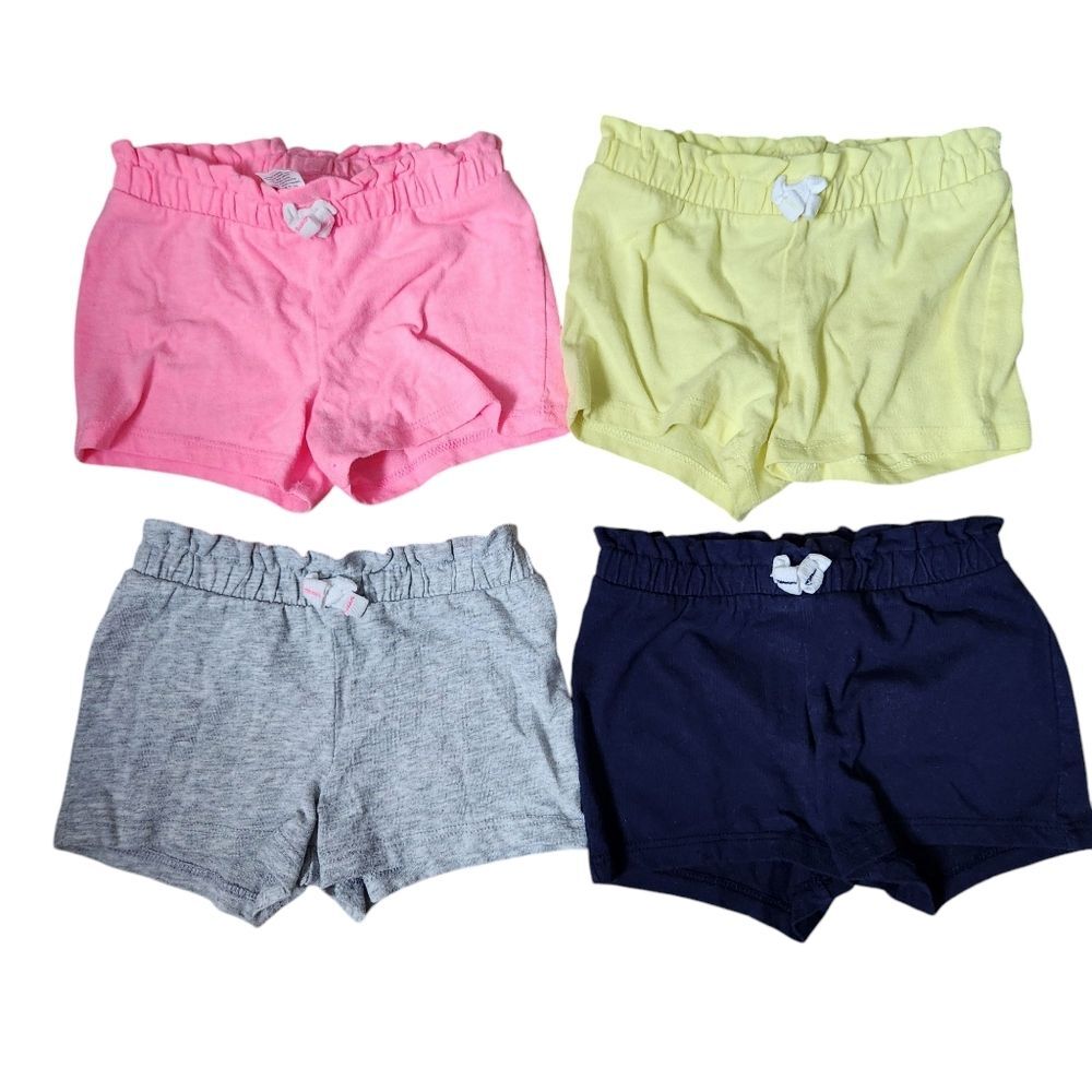 Jumping Beans Baby Girl's Shorts Set of 4 Size 12 Months Pink Yellow Gray Blue